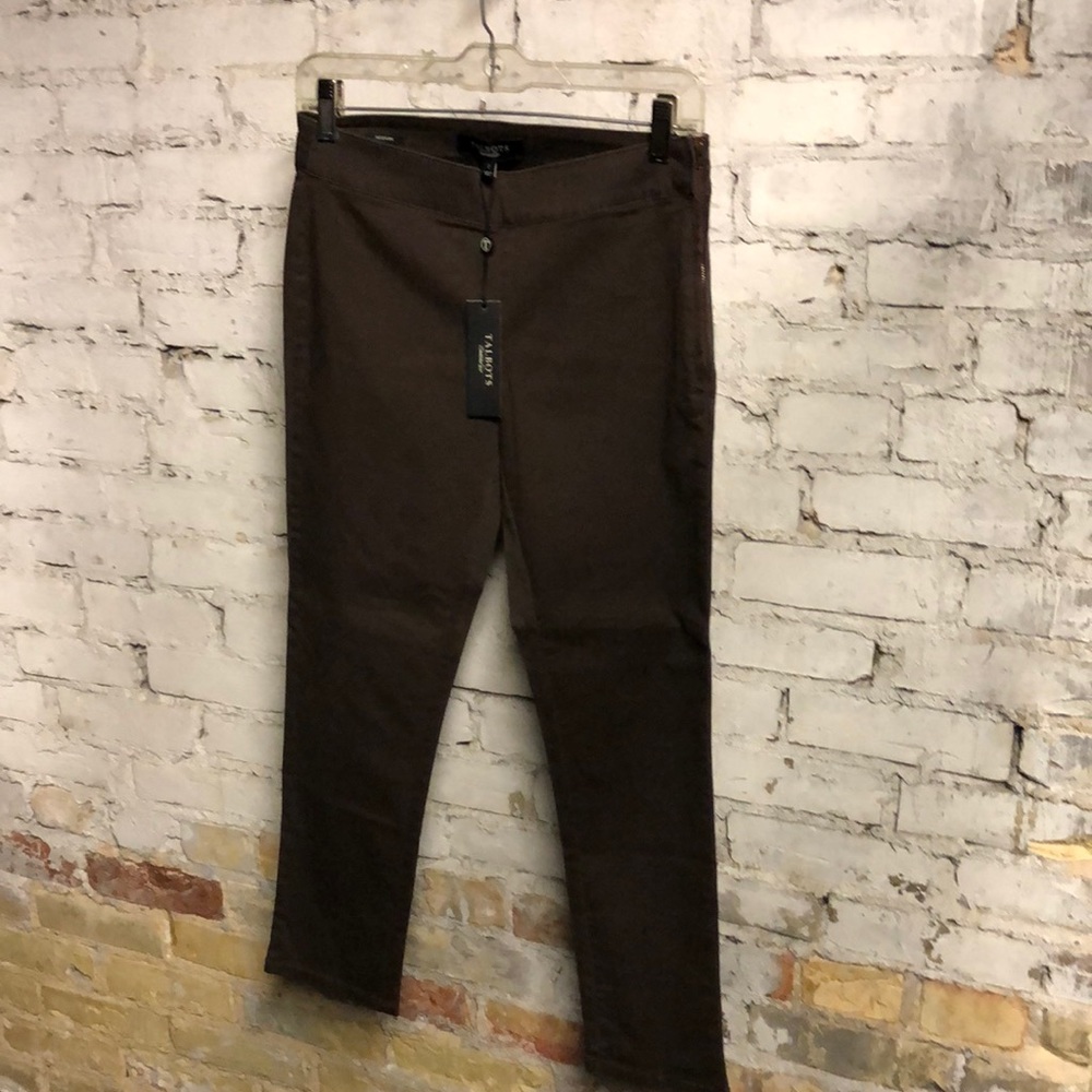 COPY - Talbots Brown Chinos.  Size 2.  Ankle Length. Brand New, Never Worn.